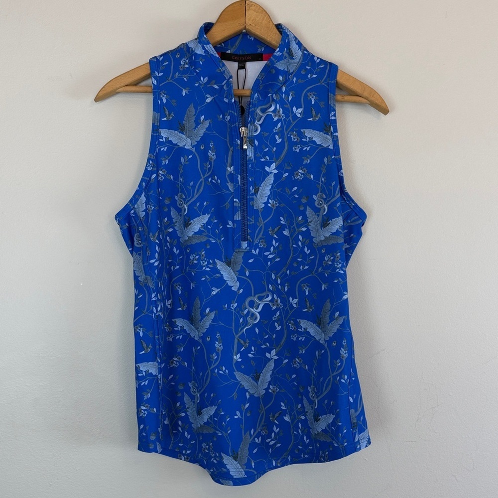 Greyson MALIBLOOM SLEEVELESS VESTA MOCK NECK TOP women’s size medium - Picture 2 of 16